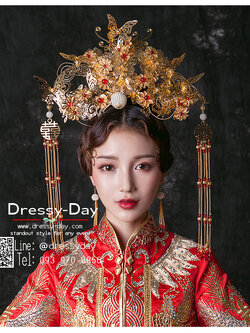รหัส ปิ่นปักผมจีน : TR156 เครื่องประดับจีนโบราณ เซ็ตเครื่องประดับศีรษะจีน ปิ่นปักผมจีนโบราณพร้อมส่ง ใส่กับชุดจีนโบราณ สวย หรู ปังปุริเย่