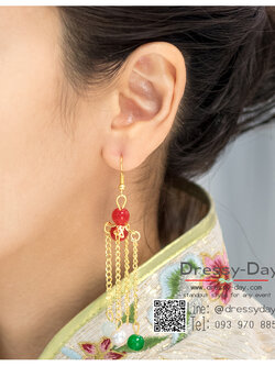 รหัส ปิ่นปักผมจีน : TR112 ต่างหูจีนโบราณ พร้อมส่ง เครื่องประดับผม หัวจีนโบราณ ไว้ใส่คู่กับปิ่นปักผมจีน และชุดยกน้ำชาสวย หรู