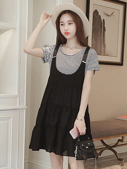 ชุดเอี๊ยม แฟชั่น 2 ชิ้น น่ารักสไตล์เกาหลี รหัส 1558