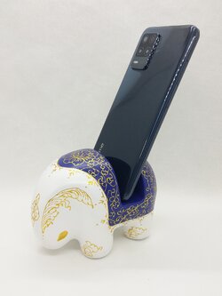 ช้างวางนามบัตรและมือถือ Size S สีขาวน้ำเงิน