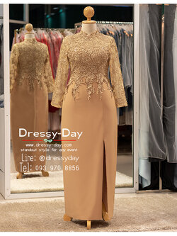 รหัส ชุดเจ้าภาพ : PFL168 ชุดแม่เจ้าสาวอ้วน ชุดแม่เจ้าบ่าวอวบ ใส่ตอนเช้า ตอนกลางวัน กลางคืน สวย หรูหราแบบไม่ปราณีแขก