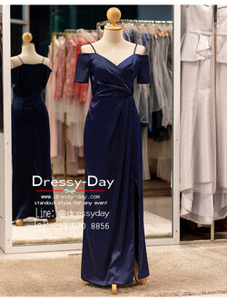 รหัส ชุดราตรียาว : PFL208 ชุดไปงานแต่งวัยรุ่น งานแต่งเช้า กลางวัน กลางคืน สวยเรียบหรูดูแพงสไตล์มินิมอล