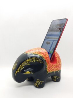 ช้างวางมือถือและนามบัตร Size M สีแดงดำ