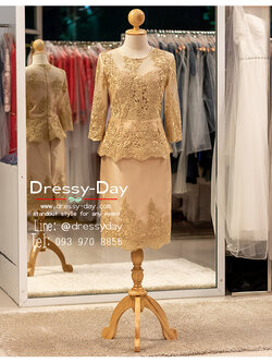 รหัส ชุดเจ้าภาพ : PFS099 ชุดแม่เจ้าบ่าวตอนกลางวัน ชุดแม่เจ้าสาวตอนเช้า แบบไม่แก่ สวย หวานหรู ไฮโซ