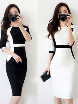 สินค้าพรีออเดอร์ ชุดเดรสแฟชั่นแบบสวยสไตล์เกาหลี 3 สีจ้า รหัส PO-Dress-003