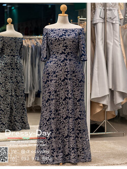 รหัส ชุดราตรียาว :PFL062 ชุดแซก ชุดราตรียาวสกรีนงานเพชรทั้งชุดรูปดอกไม้ ไหล่ปาด ดูดีมีระดับ ราตรียาวสวยหรู ปิดต้นแขน พรางหน้าทอง ใส่แล้วผอม ใส่แล้วเพรียว สวย หรู อลังและปังสุดๆ สวยเก๋เหมาะใส่ออกงานกลางคืน งานแต่งงาน สีกรม แขนยาว