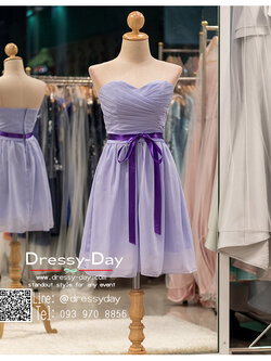 รหัส ชุดราตรีสั้น : BB095 ชุดแซก ชุดราตรี เกาะอก ม่วง เหมาะใส่งานแต่งงาน งานหมั้น งานกลางวัน กลางคืน เรียบหรูเหมาะใส่ออกงานกลางคืน งานคอกเทล