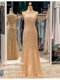 รหัส ชุดราตรียาว : PFL021 ชุดไปงานแต่งงานสีทอง ซีทรูหน้าหลัง ดีเทลเพชรทั้งชุด ใส่ออกงานกลางคืน งานกาล่าดินเนอร์ งานเดินพรหมแดง งานบายเนียร์ งานรับรางวัล ชุดเพื่อนเจ้าสาว ถ่ายพรีเวดดิ้ง ชุดพิธีกร สวย อลังสุดๆ