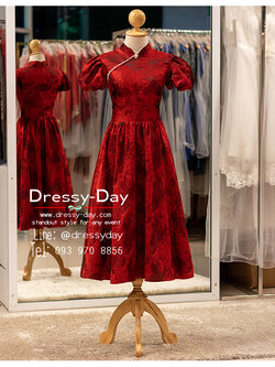 รหัส ชุดยกน้ำชา : PFL128 ชุดยกน้ำชามินิมอล ผู้หญิง ชุดยกน้ำชาเจ้าสาว สีแดง สวย เรียบหรู คลาสสิค