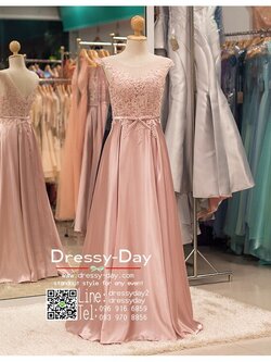 รหัส ชุดราตรี :PF148 ชุดแซก ชุดราตรียาวตกแต่งผ้าสวยหรู ชุดไปงานแต่งงานตกแต่งโบว์ช่วงเอว สำหรับงานแต่งงาน งานกลางคืน กาล่าดินเนอร์