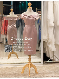 รหัส ชุดราตรี :PFS072 ชุดราตรีสั้นสีชมพู พร้อมส่ง เปิดไหล่ สวย หวาน หรู เซ็กซี่นิดๆ ใส่แล้วเก็บหุ่น คนอ้วนก็ใส่สวยค่ะ