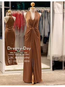 รหัส ชุดราตรียาว : PFL170 ชุดไปงานแต่ง มินิมอล แขนกุด ชุดไปงานแต่งงานกลางคืน สวย เรียบ หรู ดูแพง