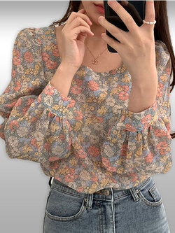 เสื้อแฟชั่นลายดอกไม้สวยหวาน รหัส 2384