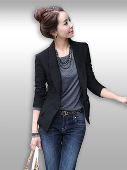 เสื้อสูทผู้หญิงแขนยาวสีดำสไตล์เรียบหรู มี 6 ไซส รหัส1811