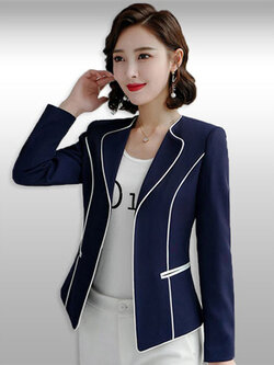 เสื้อสูทผู้หญิงแขนยาวสีน้ำเงินแบบเรียบหรู มี 5 ไซส รหัส2223