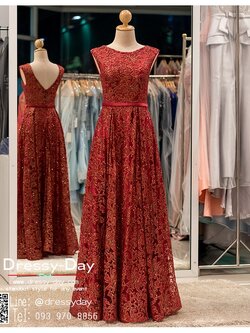 รหัส ชุดราตรี : PFL043 ชุดราตรียาว อลังสุดๆ สีแดง ใส่ออกงานบายเนียร์ งานพรอม ไปงานแต่งงานกลางคืน งานเดินพรหมแดง งานกาล่าดินเนอร์