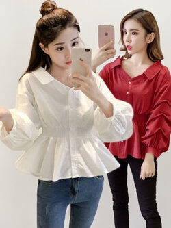 เสื้อแฟชั่นคอปกแบบสวยหวาน มี 4 สี รหัส 2178