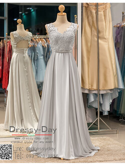 รหัส ชุดราตรียาว : PF081 ชุดราตรียาวแขนกุด ชุดไปงานแต่งกลางคืน