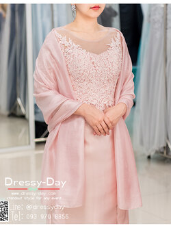 รหัส ชุดผ้าคลุมไหล่ : DD004 ผ้าคลุมไหล่ชุดราตรี ไปงานแต่ง ผ้าคลุมไหล่ชุดราตรีไซส์ใหญ่ เสื้อคลุมชุดราตรี พร้อมส่ง สวย เรียบหรู สีชมพู