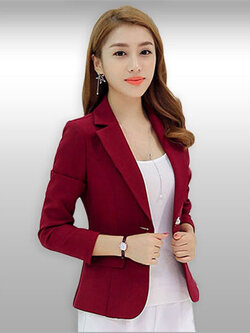 เสื้อสูทผู้หญิงแขนยาวสีแดงไวน์แบบสวยหรู มี 5 ไซส รหัส1852