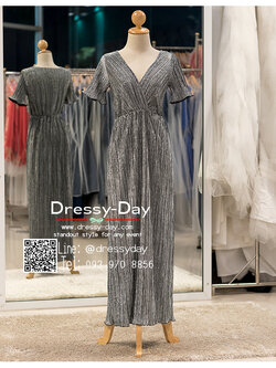 รหัส ชุดราตรียาว : PFL107 ชุดราตรียาว สีเงิน คอวี มีแขน สุดเซ็กซี่ เหมาะใส่ออกงานกลางคืน งานแต่งงาน งานกาล่าดินเนอร์ งานเลี้ยง งานพรอม งานรับกระบี่