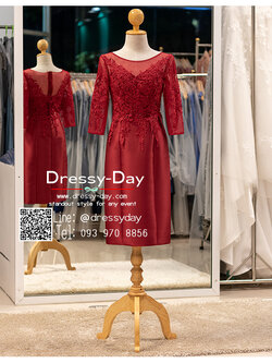 รหัส ชุดเจ้าภาพ : PFS063 ชุดราตรีสั้นหรู สวย สง่า ใส่เป็นชุดไปงานแต่งงาน งานกาล่าดินเนอร์ งานเลี้ยง