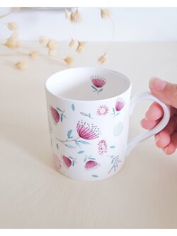 Bone China Mug - Blooming Spring Flowers แก้วโบน ไชน่า ลายดอกไม้