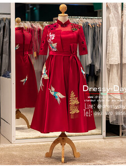 รหัส ชุดกี่เพ้า : KPS137 ชุดยกน้ำชาคนอ้วน คนอวบ ไซส์ใหญ่พิเศษ 2021 สวย หวาน หรู น่ารักแบบดารา