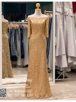 รหัส ชุดราตรียาว :PFL062 ชุดแซก ชุดราตรียาวสกรีนงานเพชรทั้งชุดรูปดอกไม้ ไหล่ปาด ดูดีมีระดับ ราตรียาวสวยหรู ปิดต้นแขน พรางหน้าทอง ใส่แล้วผอม ใส่แล้วเพรียว สวย หรู อลังและปังสุดๆ สวยเก๋เหมาะใส่ออกงานกลางคืน งานแต่งงาน สีทอง แขนยาว