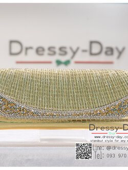 กระเป๋าออกงาน TE073 : กระเป๋าออกงานพร้อมส่ง สีทอง ดีเทลเพชร สุดหรู ราคาถูกกว่าห้าง ถือออกงาน หรือ สะพายออกงาน สวย หรู ดูดีเริ่ดมากค่ะ