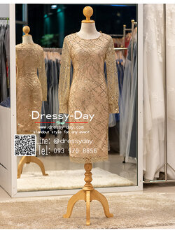 รหัส ชุดราตรี :PFS091 ชุดราตรีกลิตเตอร์ มีแขนยาว เดรสกลิตเตอร์พร้อมส่ง ชุดไปงานแต่ง glitter สวย หรู คนอ้วน คนอวบ ใส่สวย