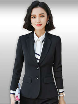 เสื้อสูทผู้หญิงแขนยาวสีดำแบบเรียบหรู มี 7ไซส รหัส2243