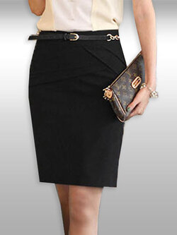 กระโปรงสั้นสีดำใส่ทำงาน มี 7 ไซส รหัส 2087