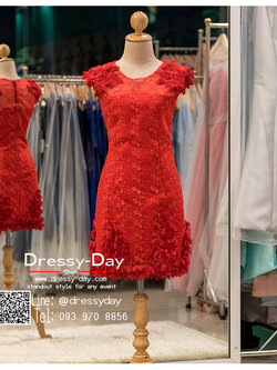 รหัส ชุดราตรีสั้น : BB059 ชุดแซก ชุดราตรี สีแดง แขนกุด เรียบหรูเหมาะใส่ออกงานกลางคืน งานคอกเทล ชุดไปงานแต่งงาน