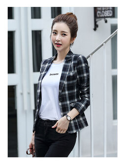 สินค้าพรีออเดอร์ เสื้อสูทแฟชั่นสวยเก๋สไตล์เกาหลีดูดีมี 2 สี PO-SUIT-023