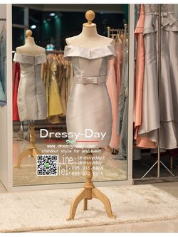 รหัส ชุดราตรี :PF084 - 5 ชุดแซก ชุดราตรีสั้น หรู สีเทา สวยเก๋มากๆ เหมาะสำหรับงานแต่งงาน งานกลางคืน กาล่าดินเนอร์