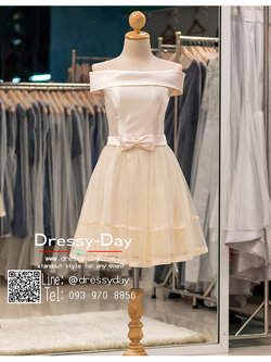 รหัส ชุดราตรีสั้น :BB044 มีชุดราตรีสวย สีครีม ชุดไปงานแต่งสั้น เหมาะใส่งานหมั้น งานเช้า หรู พร้อมส่งเยอะสุดในไทย เนื้อผ้าพรีเมี่ยม คัตติ้งเนี๊ยบๆ