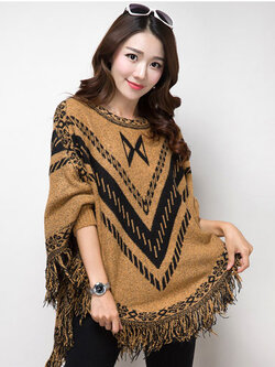 เสื้อคลุมแฟชั่น stlye โบฮีเมี่ยน รหัส 1722-สีกากี