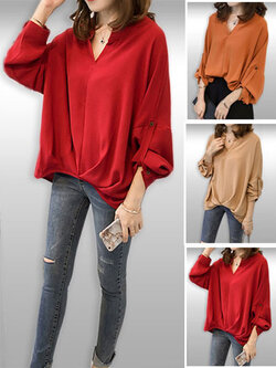 เสื้อแฟชั่นแขนยาวคอจีนชายเสื้อเว้าจับจีบ รหัส 1997