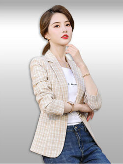 เสื้อสูทผู้หญิงสีเบจแบบสวยหรู มี 7 ไซส รหัส2266