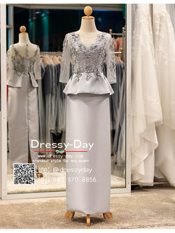 รหัส ชุดเจ้าภาพ : PFL135 ชุดแม่เจ้าสาว แม่เจ้าบ่าว ชุดราตรีผู้ใหญ่ สวย หรูหราแบบไม่ปราณีแขก คนอวบ อ้วนใส่สวย