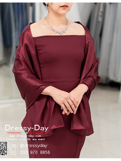 รหัส ชุดผ้าคลุมไหล่ : DD005 ผ้าคลุมไหล่ชุดราตรี ไปงานแต่ง ออกงาน สวย เรียบหรู ไฮโซมากค่ะ พร้อมส่ง สีแดง/ไวด์แดง