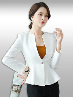 เสื้อสูทผู้หญิงสีขาวสไตล์เรียบหรู มี 7 ไซส รหัส2254