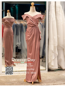 รหัส ชุดราตรียาว : PFL142 ชุดไปงานแต่ง แบบมีแขน ชุดไปงานแต่งงานกลางคืน เรียบ หรู ดูแพง คนอ้วนใส่สวย พร้อมส่ง