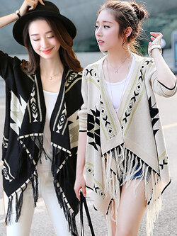 เสื้อคลุมแฟชั่นสวยเก่สไตล์สาวโบฮีเมี่ยน มี 2 สี รหัส 1172