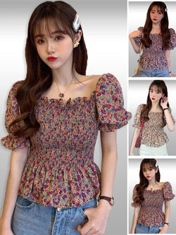 เสื้อครอปแฟชั่นแขนตุ๊กตาสวยหวาน มี3 สี รหัส2314