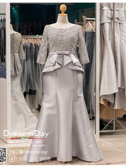 รหัส ชุดเจ้าภาพ :PFL059 ชุดราตรียาวมีแขน ชุดไปงานแต่งกลางคืน ใส่แล้วไม่อ้วน