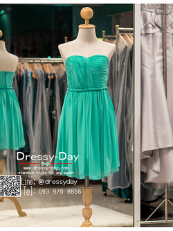 รหัส ชุดราตรีสั้น :BB086 มีชุดราตรีสวย สีเขียว เกาะอก ชุดไปงานแต่งสั้น เหมาะใส่งานหมั้น งานเช้า หรู พร้อมส่งเยอะสุดในไทย เนื้อผ้าพรีเมี่ยม คัตติ้งเนี๊ยบๆ