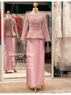 รหัส ชุดเจ้าภาพ : PFL166 ชุดเจ้าภาพ ชุดแม่เจ้าสาว ชุดแม่เจ้าบ่าว งานแต่ง ตอนเช้า กลางวัน สวย หรู ดูภูมิฐาน