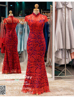 รหัส ชุดกี่เพ้า : KPL014 ชุดกี่เพ้าแบบยาว ผ้าลูกไม้เนื้อดีทั้งชุด ซับในสีน้ำเงิน สวย หรู และสง่ามากๆ เจ้าสาวที่มองหา ชุดกี่เพ้าประยุกต์ สำหรับใส่ในพิธียกน้ำชา ชุดส่งตัว ถ่ายพรีเวดดิ้ง ชุดแต่งงานตามธรรมเนียมจีน แนะนำคะ สวยมาก